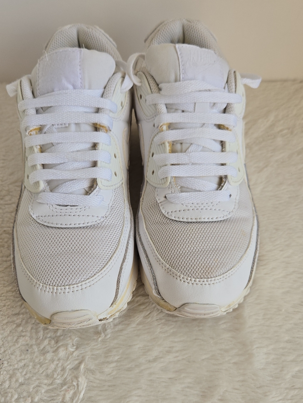 Nike Air Max 90 Triple White Sneakers Men's Size 9 CN8490-100